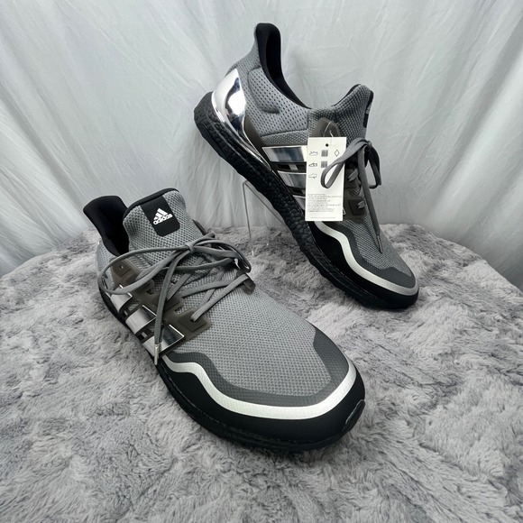 Adidas UltraBoost MTL Running Shoes Gray Silver Metallic‎ Mens Size 18, NWT - Picture 1 of 10